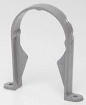 3 x POLYPIPE RR126G Grey Stand Off Pipe Clip (Saddle Bracket) for 68mm Round downpipe