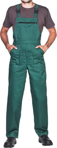 Work Bib and Brace Overalls, Overalls Men, Bib and Brace Dungarees Mens, Made in EU, Mazalat Protective Coverall, S -3XL Size - Made in EU - Work Trousers for Man, Lots of Colors, Green, 3XL