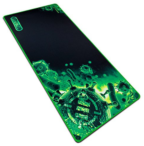 ENHANCE Utökad spelmusmatta, XL musmatta, skrivbordstillbehör - anti-stygnsömmar och spårningsyta med låg friktion, halkfri baksida för professionell e-sport - mått: 80 x 32,5 cm - grön