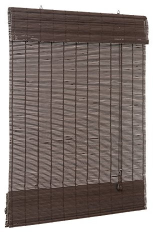 Ventanara® Raffrollo Bambus Bambusraffrollo Rollo inkl Montaematerial (Dunkelbraun, 150 x 220 cm)