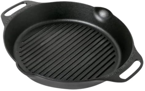 Petromax Poêle à Griller avec 2 anses – Poêle en Fonte pour Tous Les Types de Feux, Flamme à gaz, Four ou Cuisine en Plein air – 30 cm de diamètre