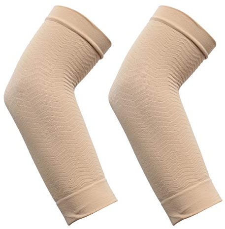 Artibetter Running Arm Sleeves Elastic Arm Warmer Shaper for Baseball Basketball Football Cycling Golf Arthritis Lymphedema - Beige