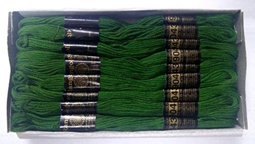 Dunkelgrün – DESI HAWKER – Set aus Baumwolle, 6-lagig, Garnknäuel, Kreuzstich, Sticktwist, dunkelgrün, Set of 25 Skeins