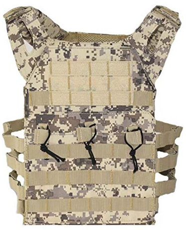 Homeilteds Jagd Taktische Körperschutz Molle Plattenträger Weste Outdoor CS Spiel Paintball Airsoft Weste Militärische Ausrüstung Waistcoat (Color : Desert Digital)