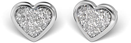 Sensitive by STUDEX, Glitter Herz Ohrstecker 6mm, Chirurgenstahl, 5 Varianten