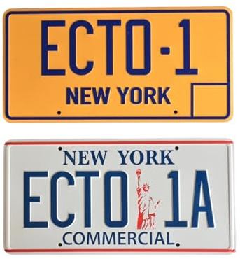 Ghostbusters ECTO 1 und ECTO-1A New York Prop Nummernschild 2 Stück (300 mm x 150 mm)