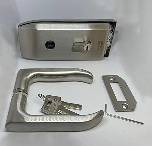 Serratura Square con maniglia per porte in vetro con spessore da 8 a 12 mm con cilindro e nottolino PORTE ITALIANE