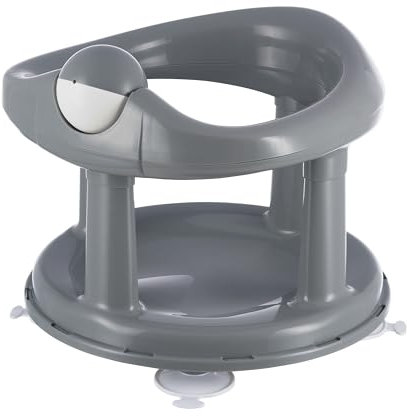 Bebeconfort, Anneau de Bain Pivotant, Siège de Bain Bébé, Ergonomique, de 6 mois à 12 mois, jusqu’à 10 kg, Grey (gris)