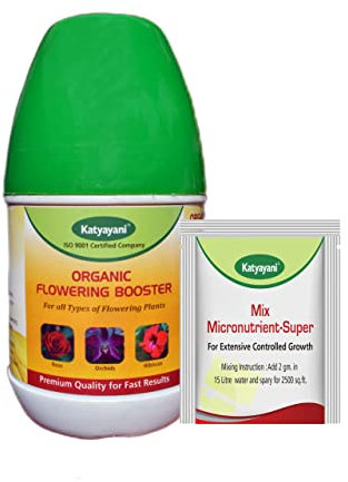 Katyayani Flowering Fertilizer Booster for All Flowering Plants Roses Orchids Hibiscus Jasmine etc with Mix Micronutrient Super for Home Garden Nursery & Agricultural Use (250ML (250ml x 1))