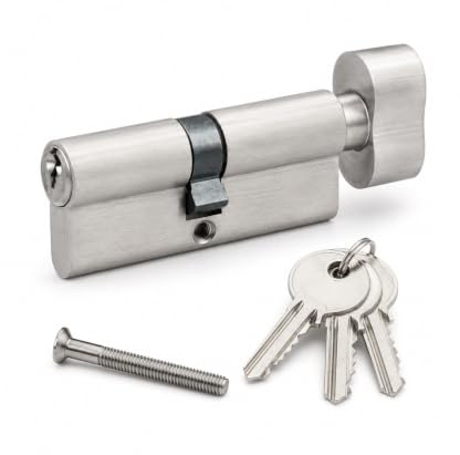 RESET 45/45T Thumb Turn Euro Cylinder Lock, 90 mm, 3 Keys | Key-and-thumb-turn Euro profile cylinder for matching UPVC, composite or wooden doors; 45/45T split, 90 mm overall, 3 keys.