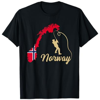 Norwegen Angler, als Angelzubehör Angel Geschenk für Männer T-Shirt