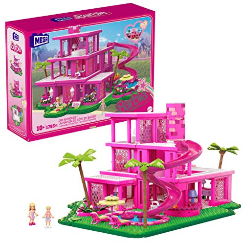 MEGA Barbie The Movie Building Toys for Adults, DreamHouse Replica with 1795 Pieces, Barbie and Ken Micro-Dolls and Accessories, for Collectors, HPH26