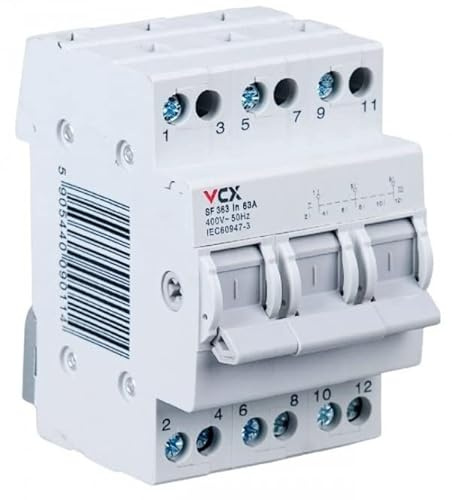 Interruptor agregado de red modular 1-0-2 3P 63 A, 400 V CA 50 Hz – control de voltaje y alimentación en redes industriales y ámbito doméstico