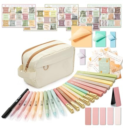 Mr. Pen - Kit de diario bíblico, suministros de estudio bíblico, resaltadores y bolígrafos sin sangrado, bolígrafos bíblicos, kit de diario bíblico para regalo, herramientas de estudio bíblico, kit de