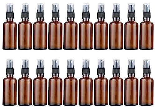 20ml Ambre Flacon Spray Vide, Flacon Pulvérisateur en Verre, Brouillard de Pulverisateur Fine, Flacon Vaporisateur de Voyage Réutilisable et Rechargeable, Cosmétique Flacons Pulvérisateurs, 20pcs
