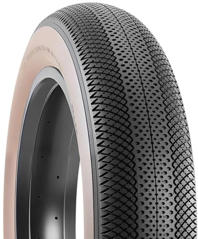 MEGHNA 20x4.0 Zoll Fahrradreifen-Breitreifen für Fatbikes,E-Bikes und Strand Cruiser–Retro Design in Schwarz mit Brauner Flanke