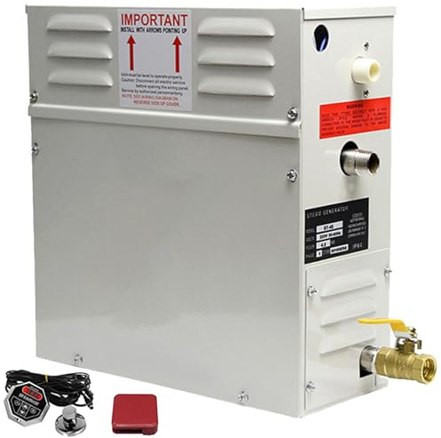 DPQYJPP Kit Generatore di Vapore Sauna Autodrenante 4.5KW - 21KW 220V/380V, Adatto per Doccia/Bagno Turco/Spa, con Display Digitale LED per 3-20 m³ Spazio- Riscaldamento Automatico 35-55℃,220V-3.0kw