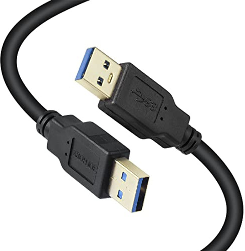 XBOHJOE USB 3.0 Male to Male Cable 3m Type A Male to A Male Cord 5 Gbps Double USB a to USBa Cable Compatible with Hard Drive Cooling Fan/pad and More(Black, 3m)