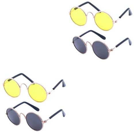 minkissy 2stücke Pet Sonnenbrille Für Hunde Und Katzen Kreative Und Lustige Tierbrille Mit Goldenem Rahmen Für Partys Und Leicht Und Langlebig Für Kleine Und Große Haustiere