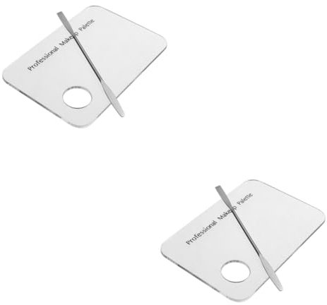 FOMIYES 2pcs Acrylic Nail Art Spatula Polish Makeup Pallet for Blending Nail Art Palette Manicure Palette