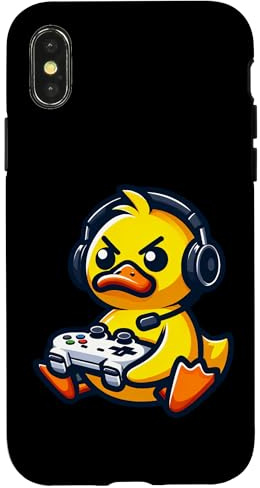 Lustige Ente Gamer Quack Videospiele Jungen Mädchen Kinder Hülle für iPhone X/XS