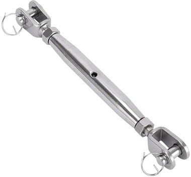 Generic Jaw and Jaw Turnbuckle Stainless Turn Buckle Spare Parts Install Fittings Tool Turnbuckle Hook and Eye for Rope Cable Tension, M10