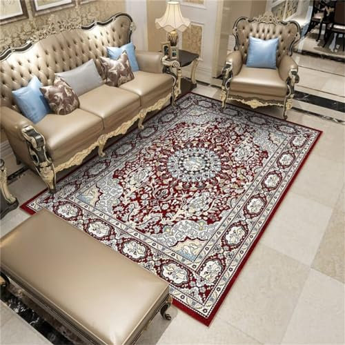 RUGMRZ Hall Teppiches 180x280CM Teppischsclafzimmer Teppich mädchen Rot Weicher, waschbarer Wohnzimmerteppich mit Blumenmusteranti-rutsch Teppich