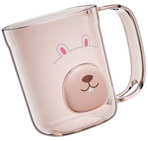 YUELER Mouthwashes Toothbrush Cup with Handle Home Bathroom Tumblers Portable Mugs Transparents Toothbrush Holder