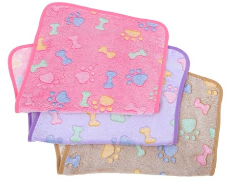 Happyyami 3St Hundematte Fleecedecken für Hunde Welpendecken für kleine Hunde Hundedecken Flauschige Hundedecke Waschbare Haustierdecke wolldecke kleine Haustierdecke Kätzchendecke Flanell