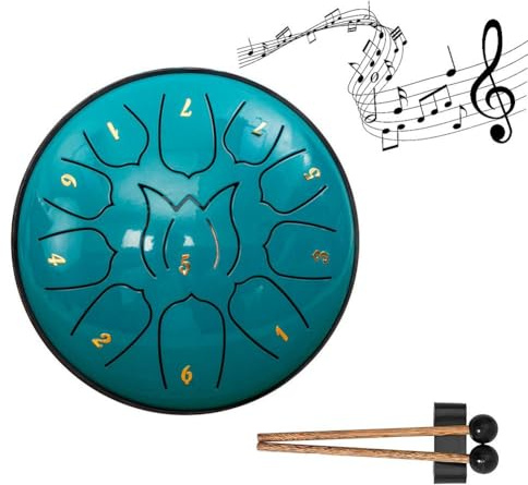 15.2 cm 11 Tone Steel Tongue Drum Hand Pan Drum Drumstick Percussion Yoga Relaxation Tamburin Glucopon T4X5 Instrument Musik