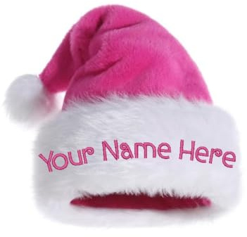 Personalisierte rosa Weihnachtsmannmütze, bestickte Weihnachtsmütze für Erwachsene, blaue Weihnachtsmannmütze, schwarze Weihnachtsmannmütze, Personalisierung, rote Weihnachtsmütze, Weihnachtsmütze