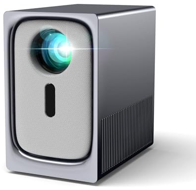 Mini Beamer 4k Heimkino, Mini Projektor 4K Support, Smart Projector Mini Projector TV Portable Video, HD 1080P, 15000 Lumens, Automatische Vertikale Korrektur, Elektrischer Fokus