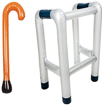 ibasenice 2stücke Aufblasbarer Gehstock und Rollator als Party-Accessoire Witzige Kostümrequisite für Halloween und Maskenbälle