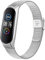 Mugust Armband für Xiaomi Mi Band 5/ Xiaomi Mi Band 6 Armband, Edelstahl Mesh Metall Ersatzarmband für Amazfit Band 5/ Xiaomi Mi Band 6 (Silber)