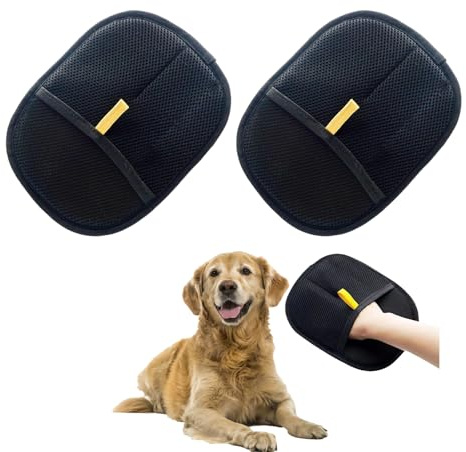BbiuRer Pack of 2 Fur Magnet Gloves, 2025 Pet Hair Remover Glove, Reusable for Cat Hair Removal, Effective Cleaning and Care During Bathing