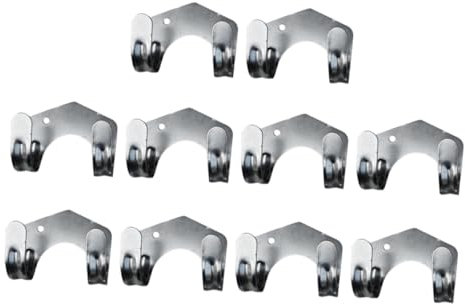 Amosfun Lot De 10 Crochets Doubles En Fer, Support Mural Robuste Et Amovible, Avec Vis D'installation, Pour Jardinage Suspendre De Tuyaux, Rangement Outils D'extérieur Et Arrosage
