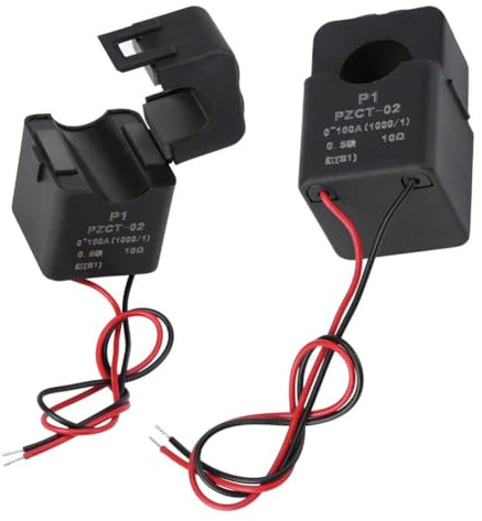 DEWIN Trasformatore di corrente PZCT-02, 100 A Trasformatore di corrente diviso nucleo sensore bobina di grado B per misuratore di potenza (nero)