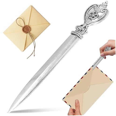 Lawnrden Kuvertöppnare, vintage kniv brevöppnare silver zinklegering knivöppnare 5 x 0,8 hand kuvert slitter skrivbord kontor brev, öppnare