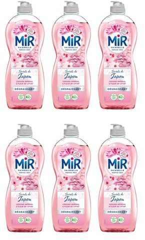 MIR Liquide vaisselle Secrets de Japon Fleur de Lotus & Cerisier Impérial - Lot de 6 x 675ml