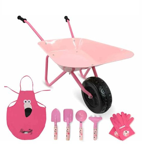 Geschenke zum Vatertag Schubkarre, Schubkarre Gartenwagen aus EisenKindergarten Sandbagger StrandwagenMultifunktionsgerät(Pink)