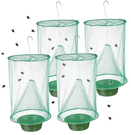 Piège à Mouche extérieure, piège à Mouche Suspendu 4pcs 16x9x9in réutilisable réutilisable Net Portable Visual Catcher pour Horse Stable Farm
