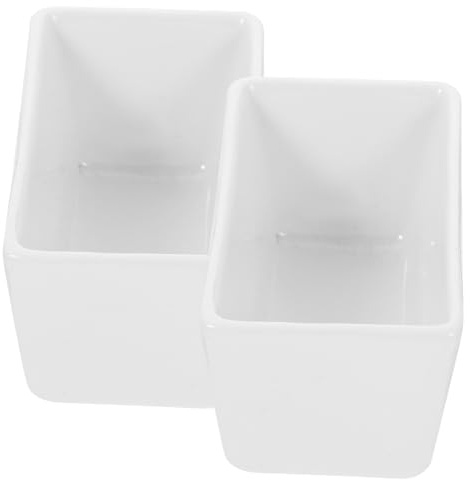MUELODSIC 2 piezas Azucarero Cerámico Rectangular con Base Antideslizante Recipiente para Azúcar y Leche para Café y Uso Doméstico o Restauración