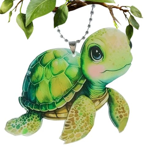 Pendentif Tortue Pour Voiture - Ornement De Figurine De Tortues De Mer Plates Pour L'Intérieur Automobile - Décoration Réaliste Pour Rétroviseur Auto, Accessoires Auto Acrylique - Pour Porte De Camion