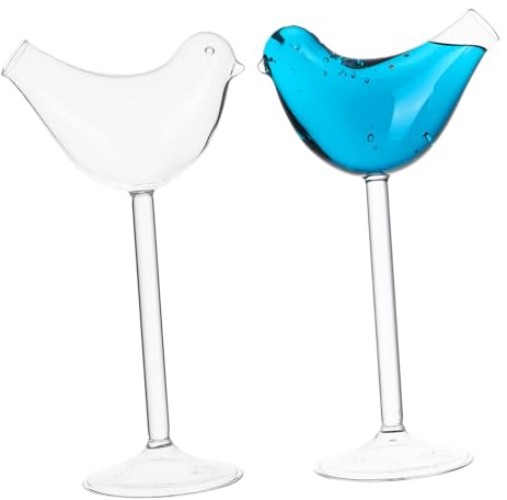 Garneck 2 pezzi Bicchieri da Cocktail Creativi con Forma Animale in Vetro Trasparente da Design Liscio e Comodo per Bere per Whisky Mojito e Margarita