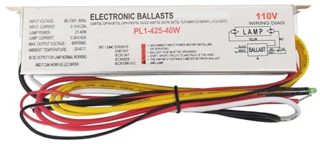 reattore elettronico PL1-425-40W 110V 230V Reattori elettronici for lampade 21-40W G36T5L, GPH436T5L, GPH793T5L,(110V)