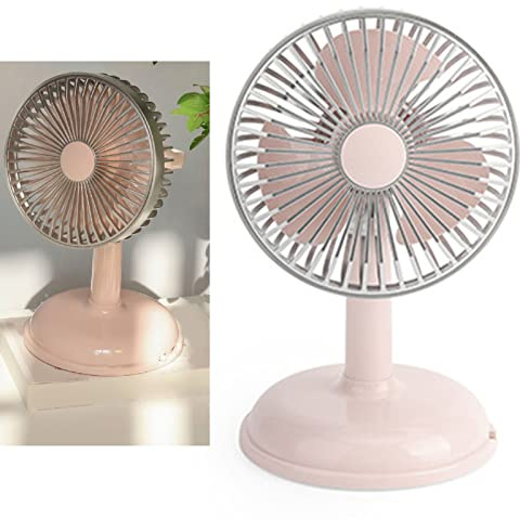 Alomejor Petit Ventilateur électrique Simple, Petit Ventilateur de Table Vintage pour l'été, Couvercle Rotatif Amovible, adapté aux Bureaux de la Maison et de la Salle de Classe, Matière Plastique