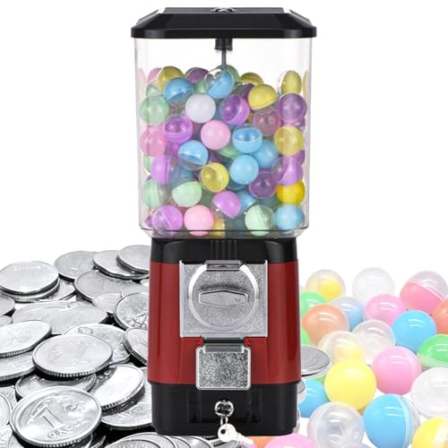 Godisautomat, Myntdriven Gumball Bank med 200 tomma bollar och 100 rostfria stålmarker för leksakskapslar och studsbollar