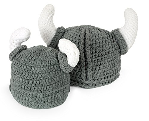 Ypser bonnet mignon bonnet de corne à la main tricoté au Crochet Viking bonnet