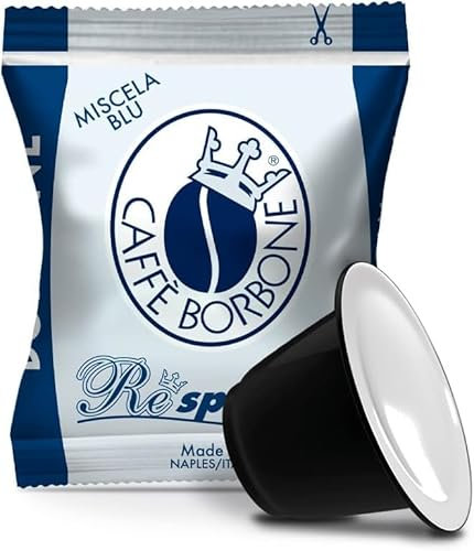 CAFFÈ BORBONE Respresso Miscela Blu - Confezione da 50 Capsule - Compatibili con le Macchine ad uso domestico Nespresso