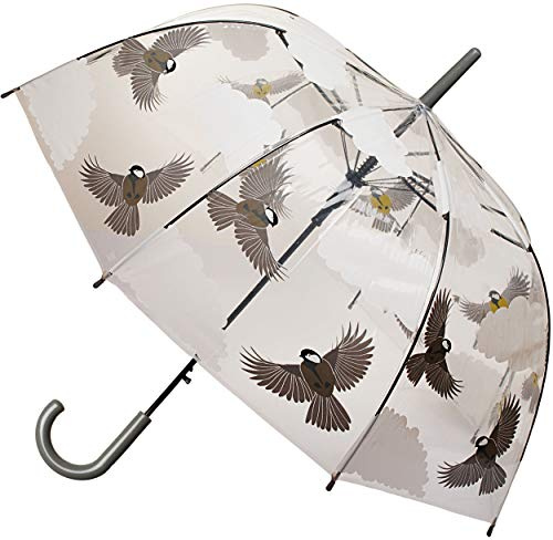 alles-meine.de GmbH großer XL - Regenschirm - Automatik - Wolken & Vögel - durchsichtig & transparent - Ø 80 cm - Stockschirm mit Griff - durchscheinend - klar - Regenschirme - f..